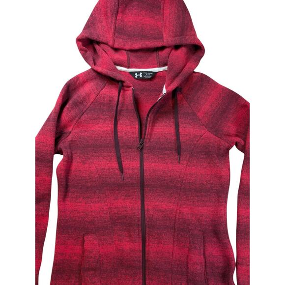 Under Armour Womens size SP Full Zip Hooded Thick Magenta Fleece Storm 1 - Picture 2 of 6